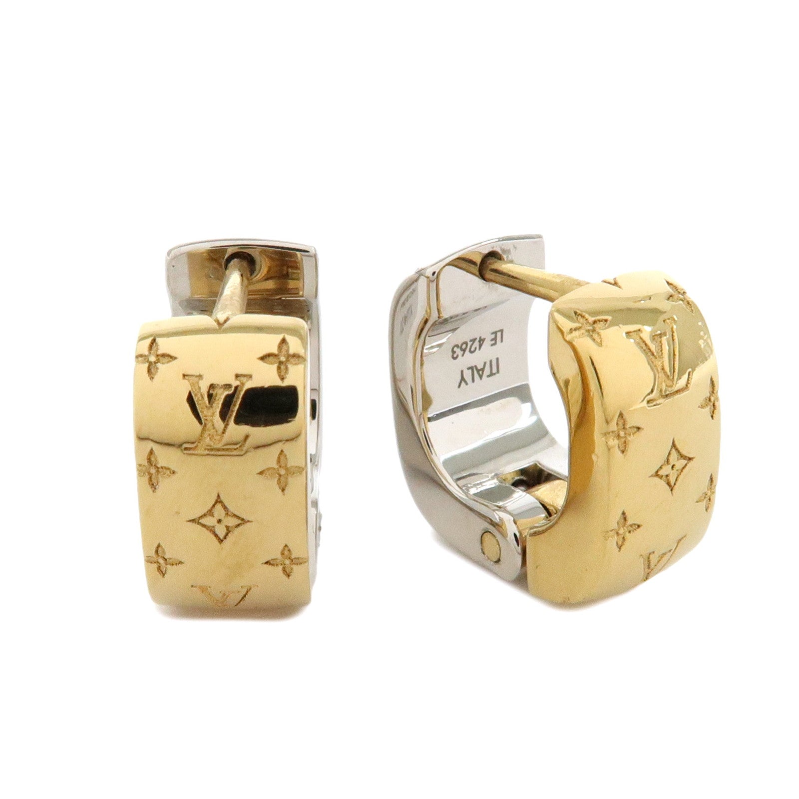 6653 - Louis Vuitton Boucles D’Oreilles Nanogram Metal Earrings