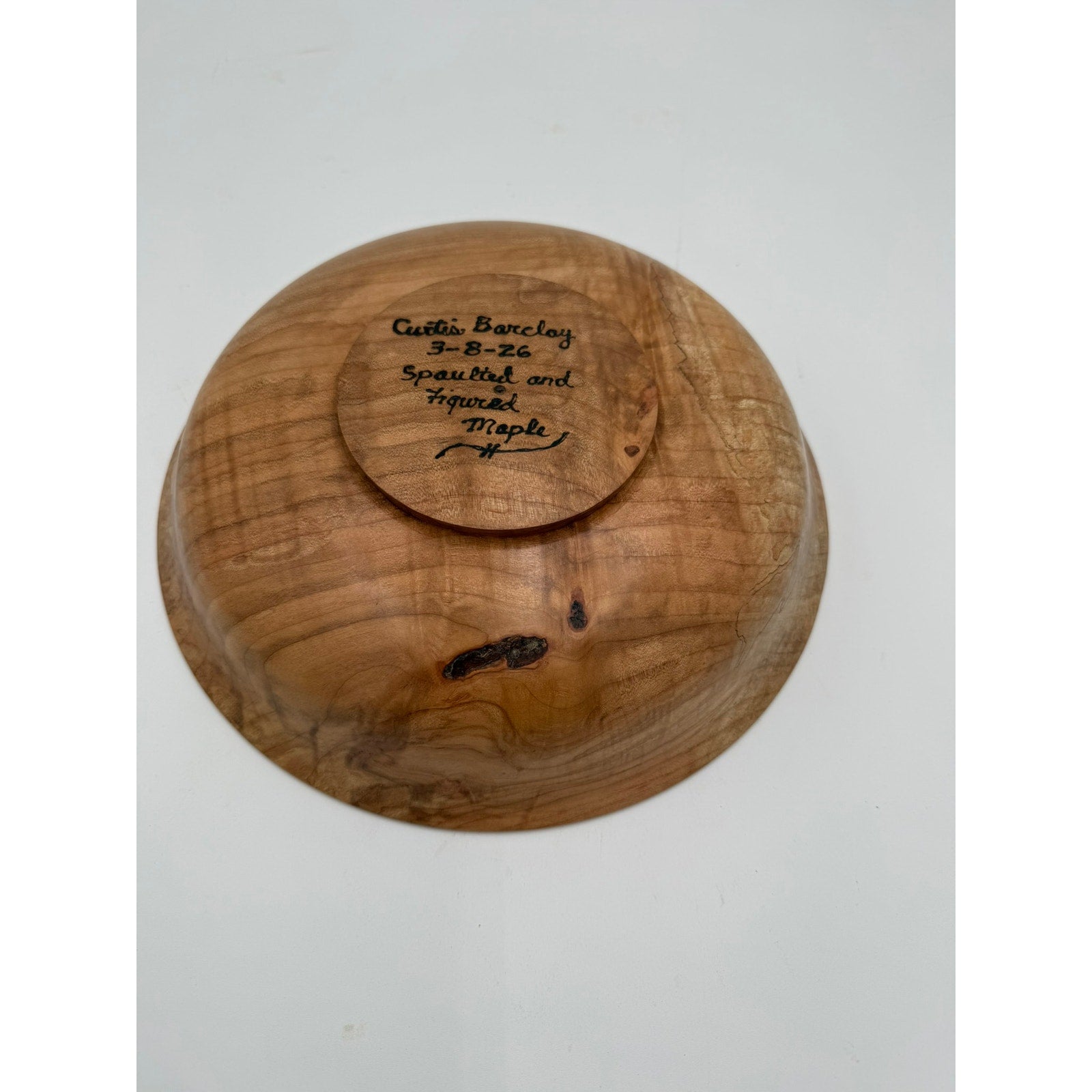 Hand Turned Spalted Maple Wood Bowl 11.5"