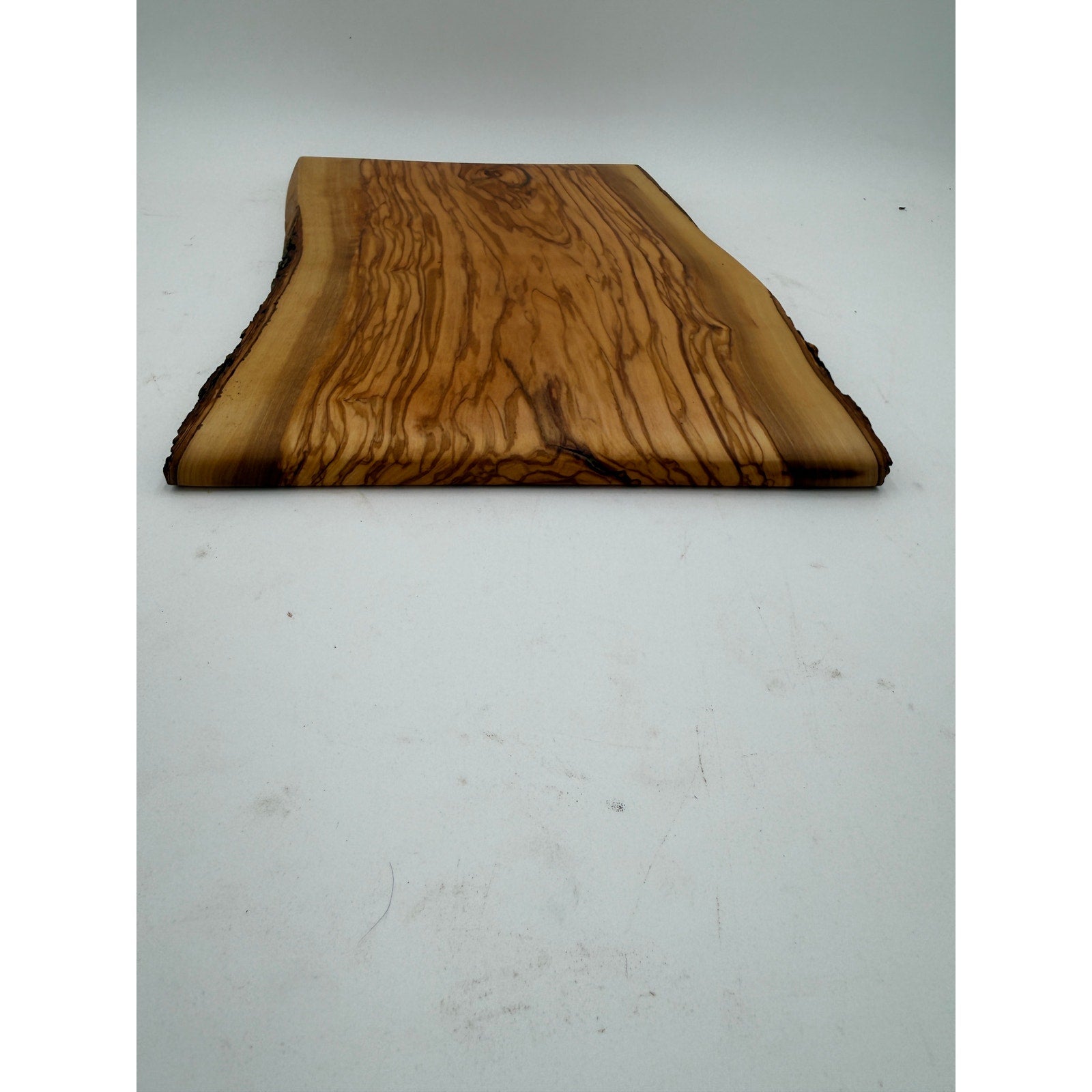Italian Olive Wood Charcuterie Board 15x10x.75, live edge serving tray, durable cutting board, natural grain pattern, handcrafted kitchen, o