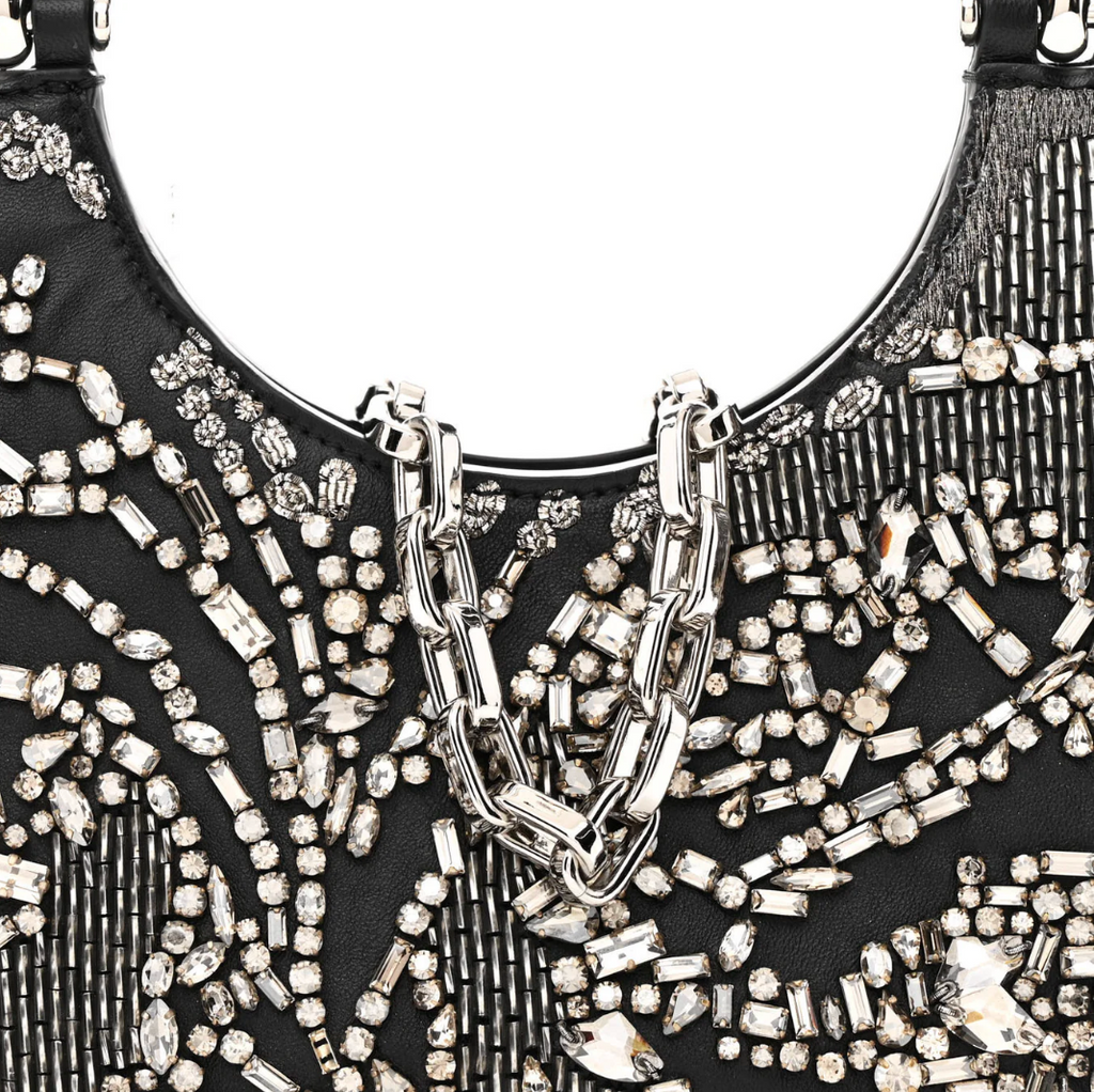 6990 - Alexander McQueen Mini T-Bar Crystal & Bead Embellished Bag - NIB