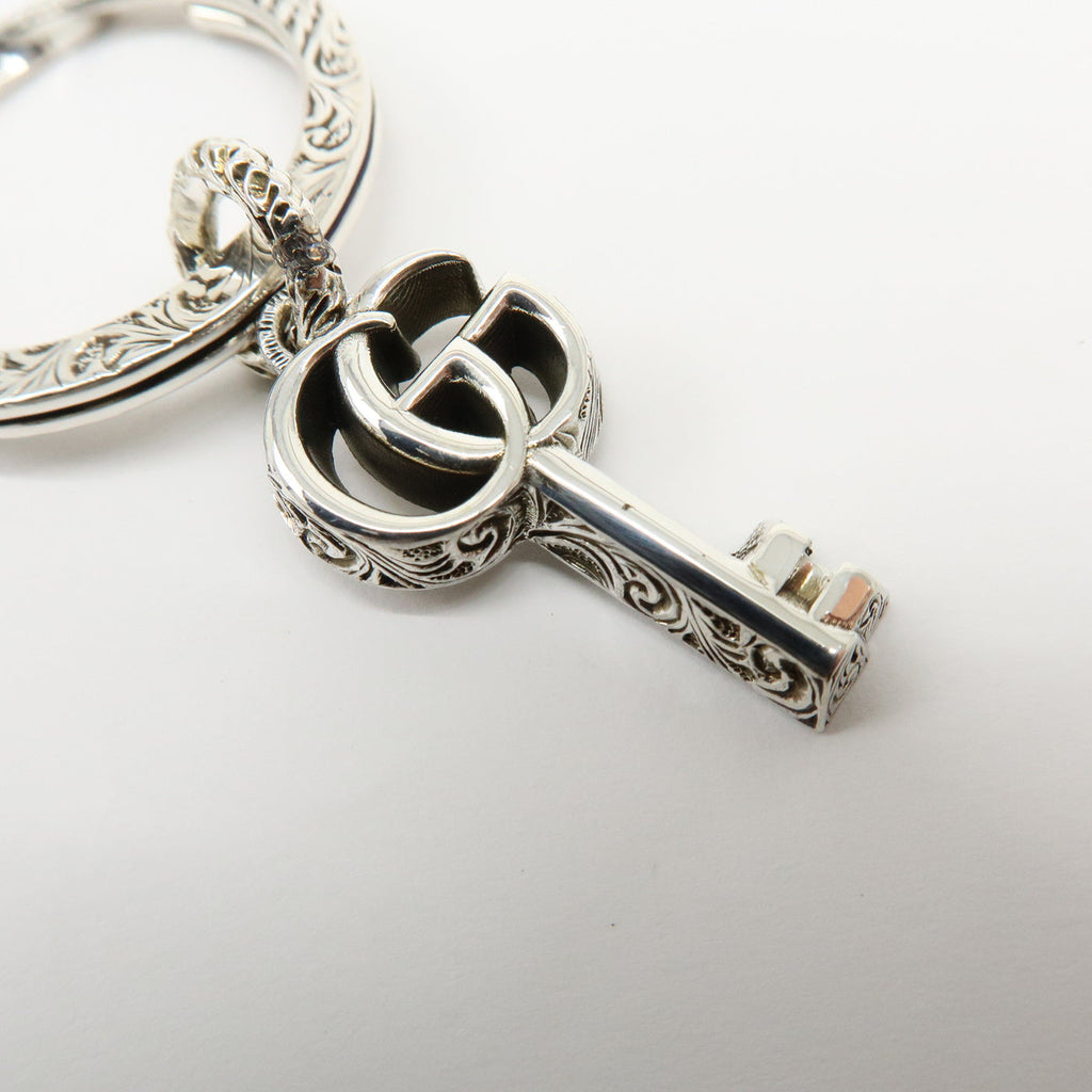 6691 - Gucci Double G Key Motif Bag Charm Key Holder Sv925 Silver