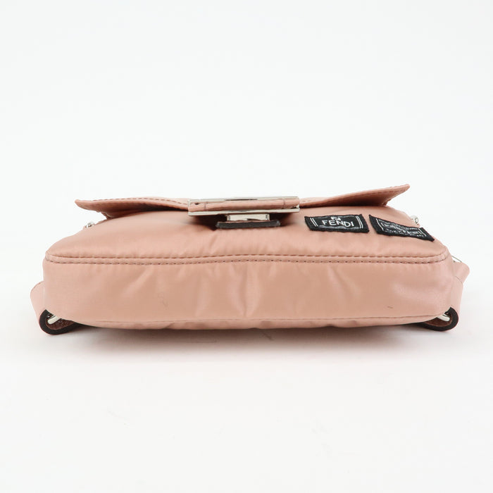 7409 - Fendi Baguette Mini Nylon Leather 2WAY Bag x PORTER Pink 7AS138 Pink