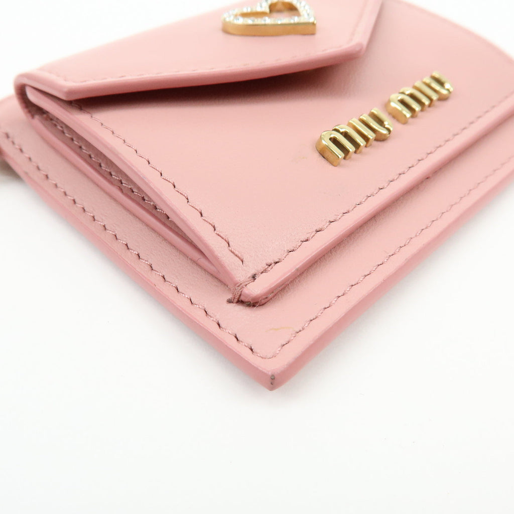 6836 - Miu Miu Madras Love Envelope Pouch Wristlet Pink Crystal Heart