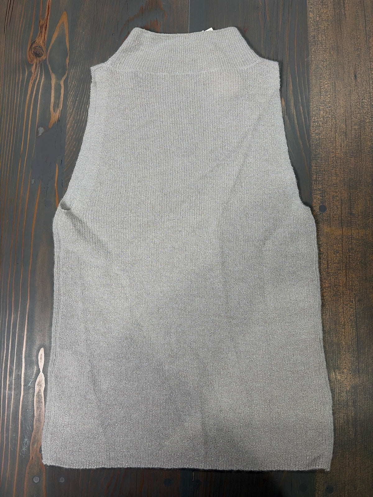 Vince Metallic Mock Nk Grey Basic - Size XS - NWT - XS / Grey / 34% Alpaca/ 51% Polyamide/ 2% Wool/ 13% Metallic