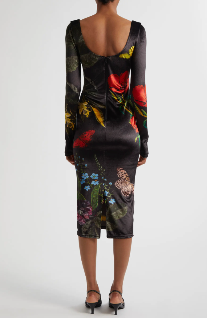 Alice & Olivia Delora Scoop Neck Midi Dress - Size 4 - NWT