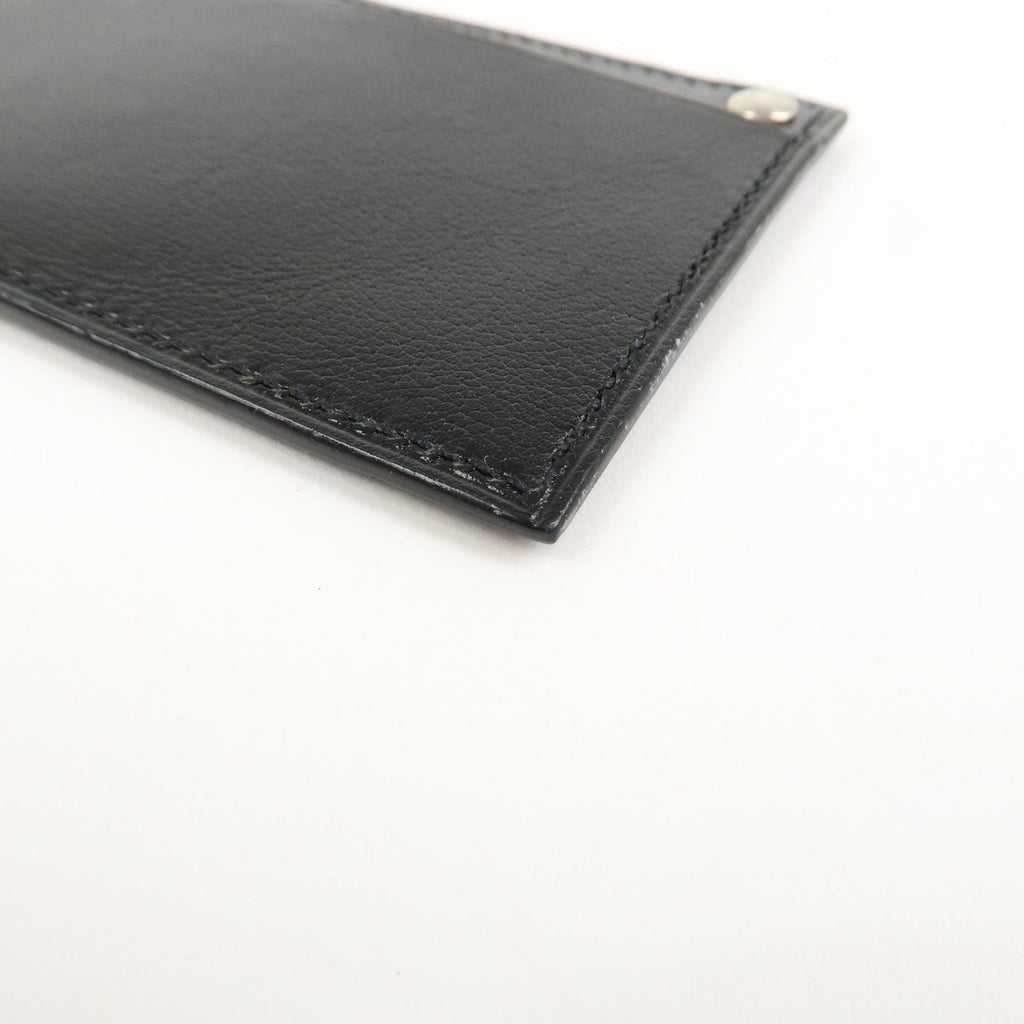 6682 - Hermes Evercalf Leather Chouchou Serie Button I Stamped Pass Case Black