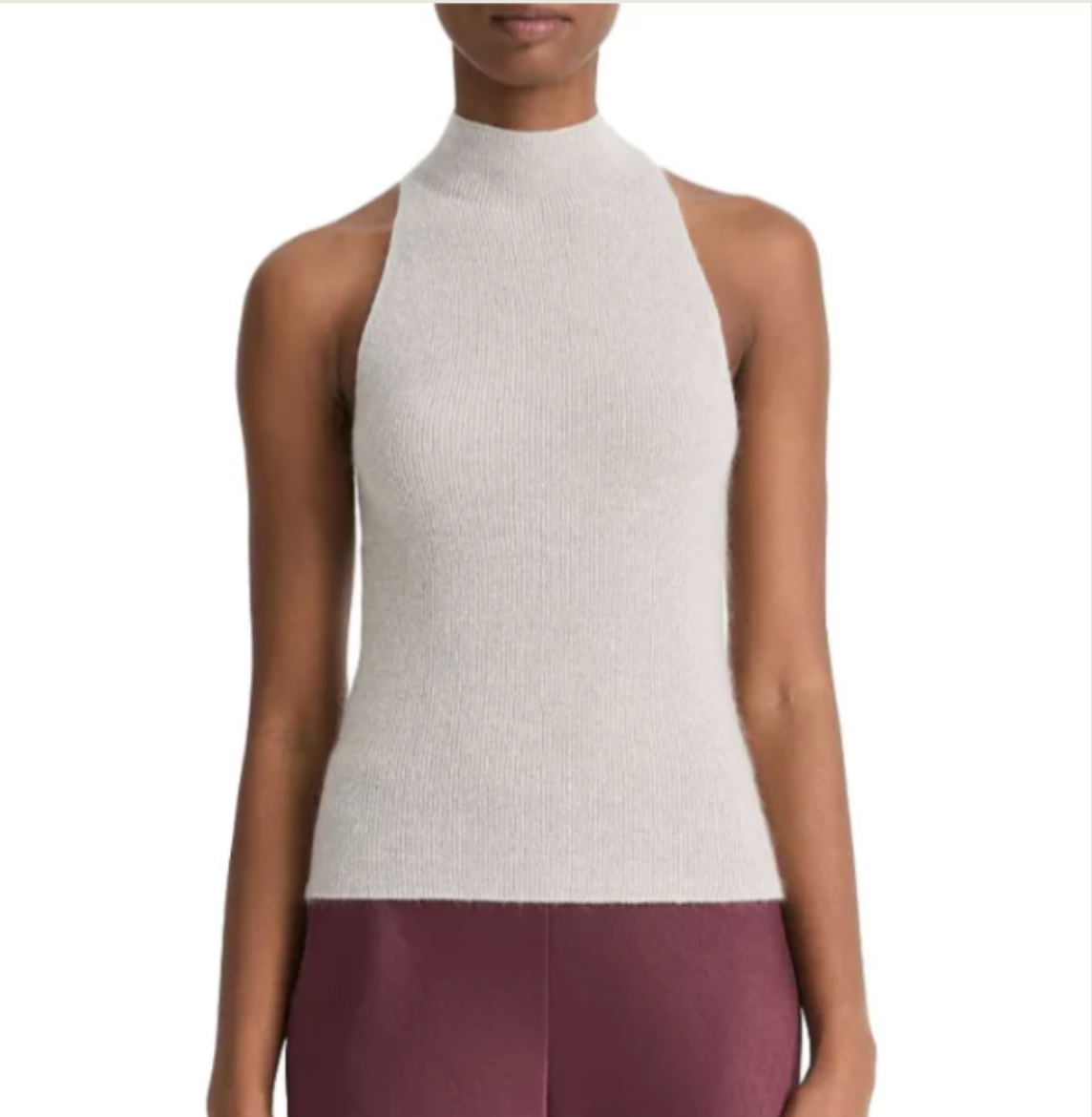 Vince Metallic Mock Neck Tan Tank - Size S - NWT