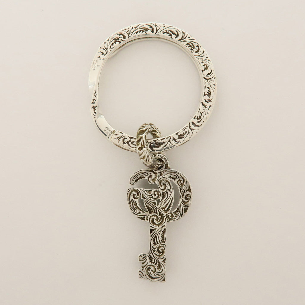 6691 - Gucci Double G Key Motif Bag Charm Key Holder Sv925 Silver