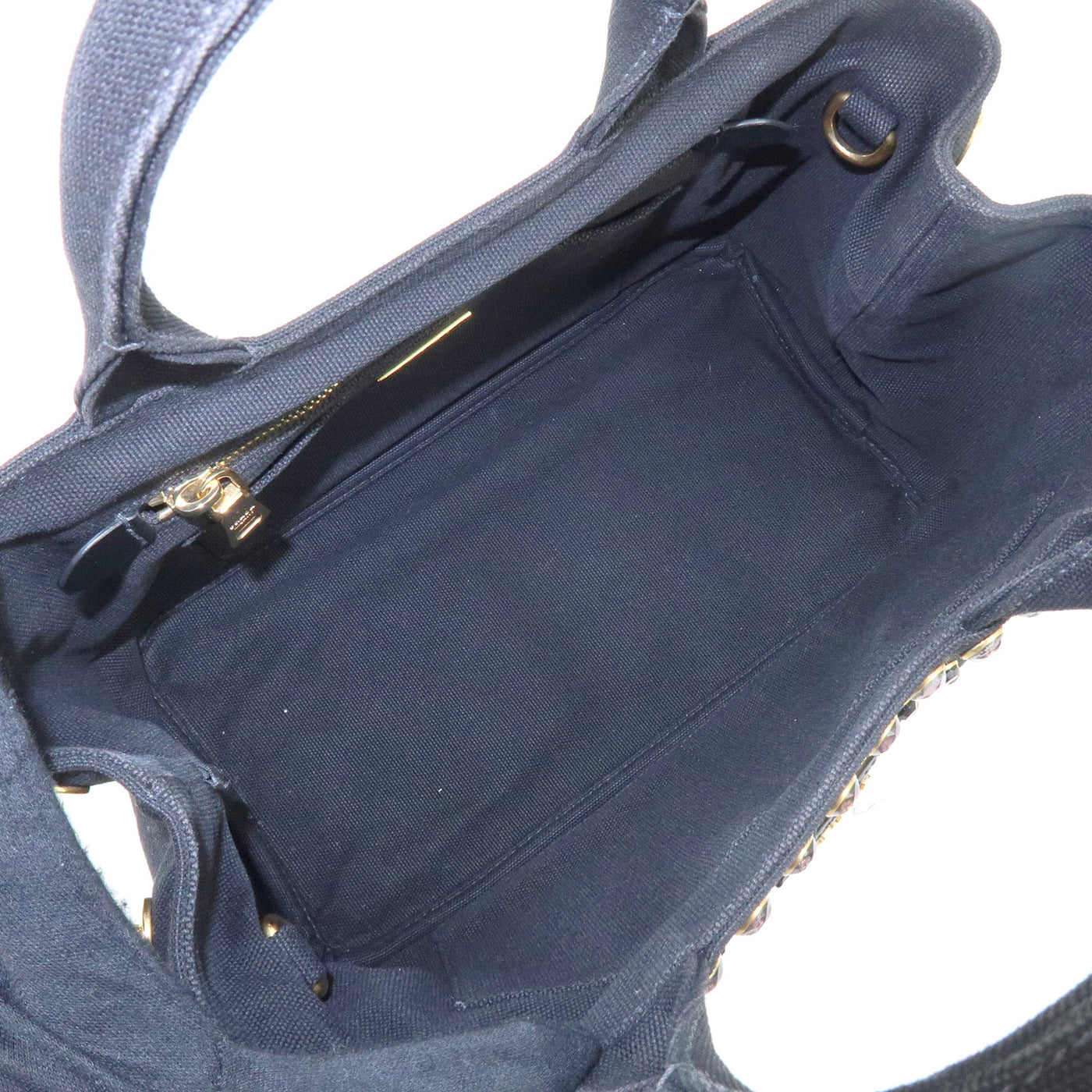 6749 - Prada Canapa Mini Canvas 2Way Tote Bag - Black