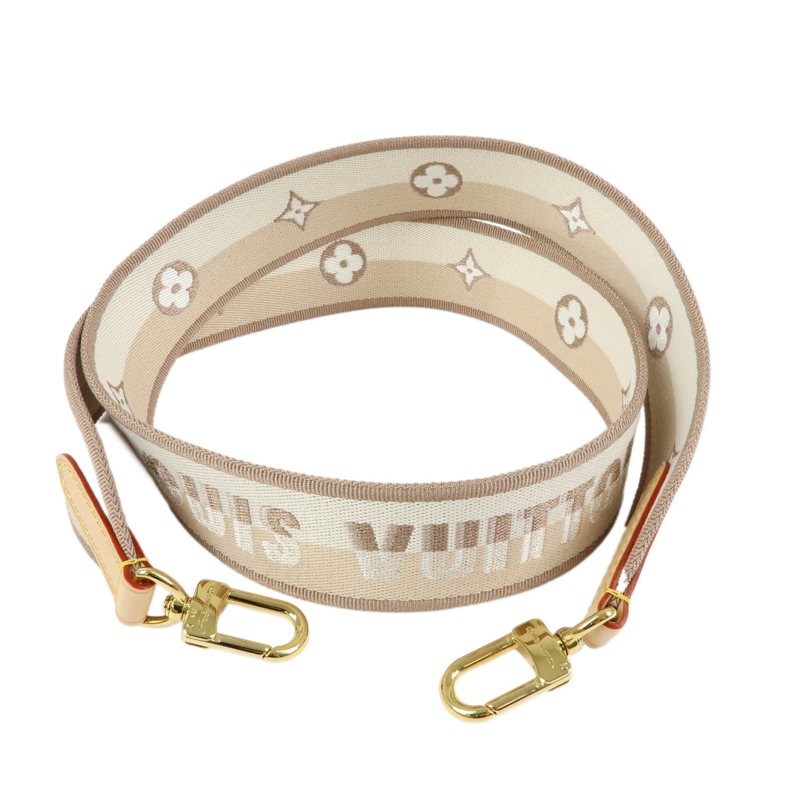 6655 - Louis Vuitton Canvas Nume Shoulder Strap Beige 110cm
