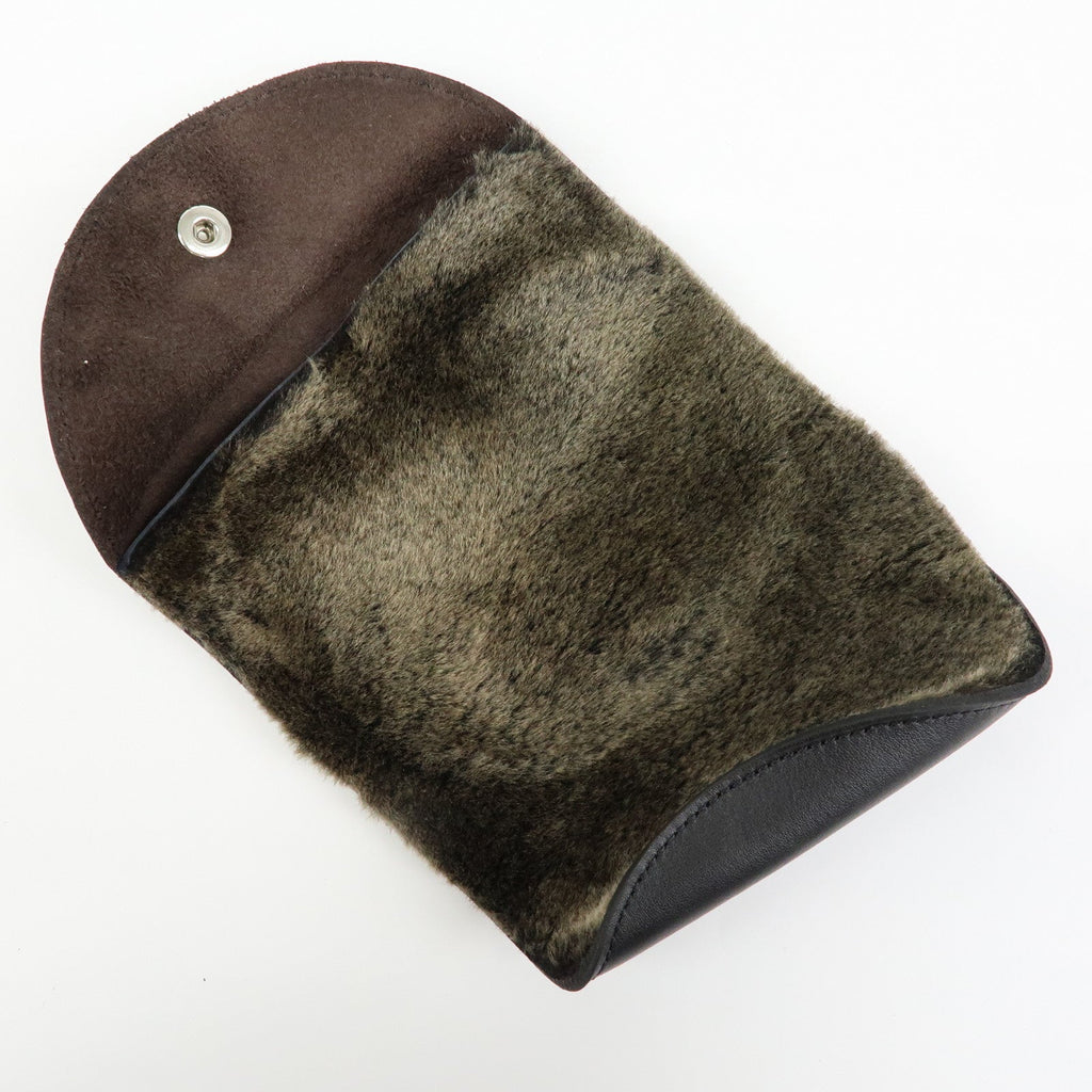 6170 - Hermes Leather & Fur Shoe Polishing Glove Buffing Mitt