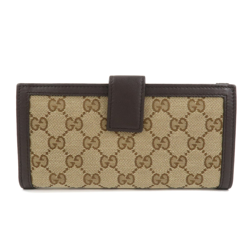 6684 - Gucci Interlocking G Canvas Leather Double Flap Long Wallet