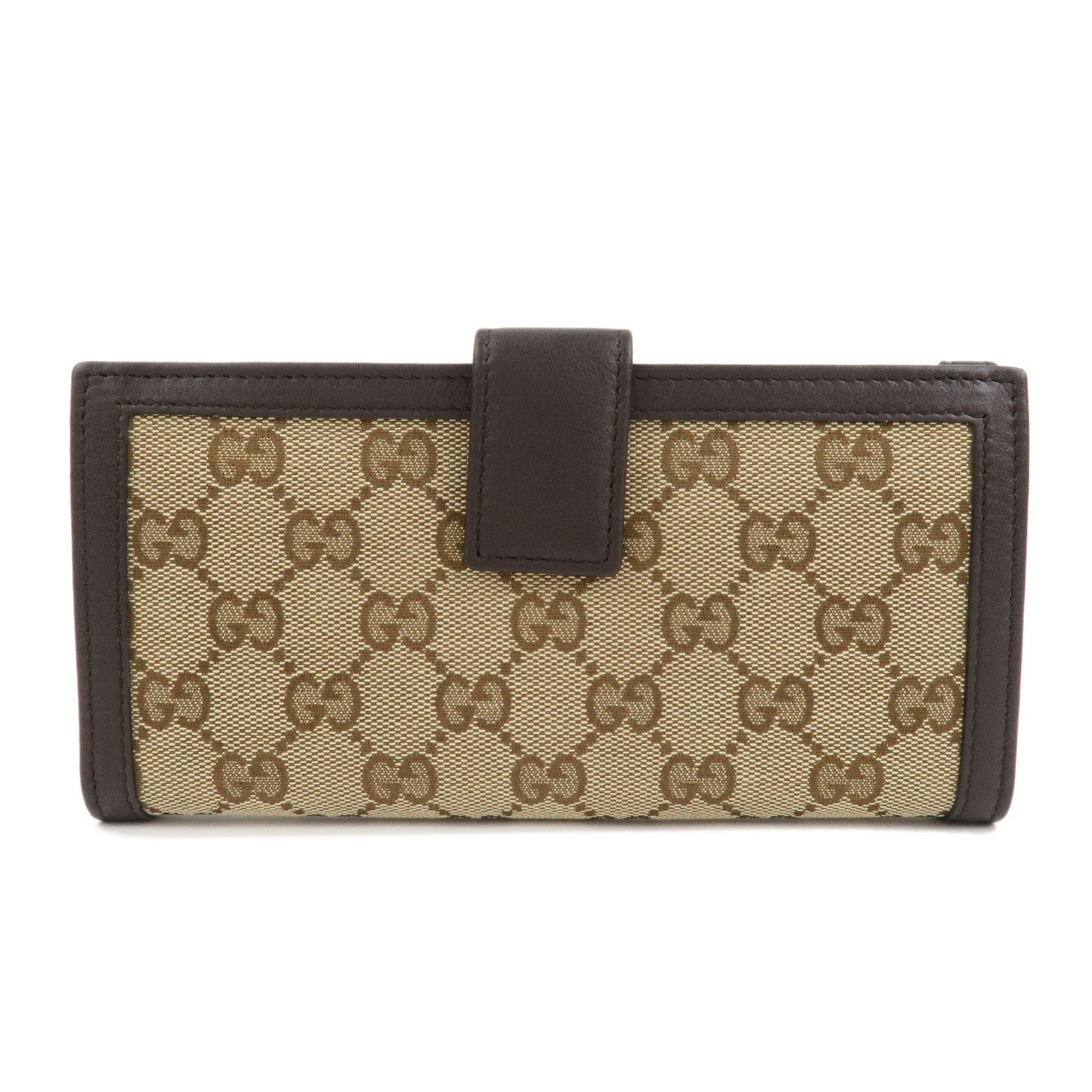 6684 - Gucci Interlocking G Canvas Leather Double Flap Long Wallet