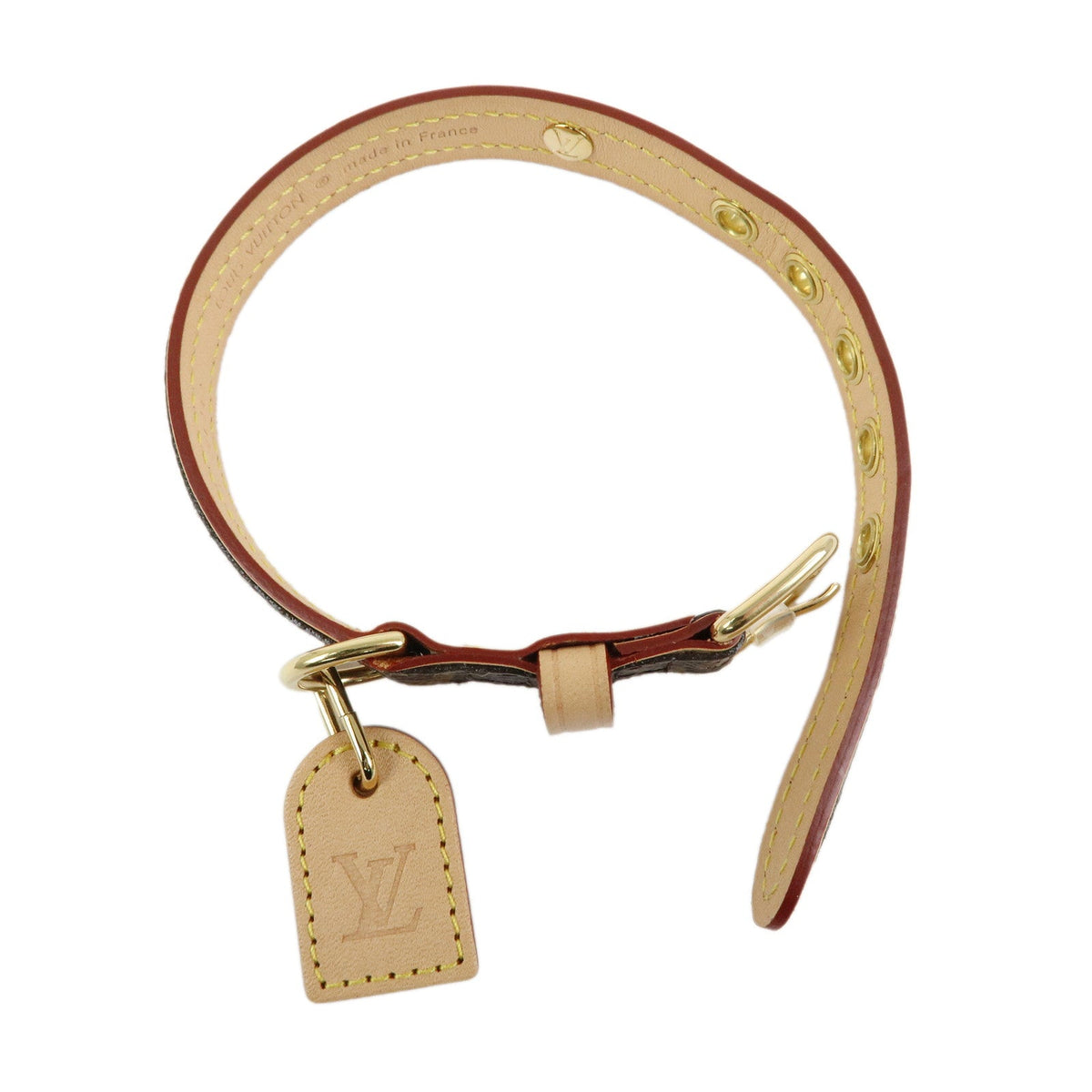 6838 - Louis Vuitton Monogram Canvas Leather Dog Collar Brown