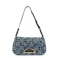 6157 - Christian Dior Maris Pearl Denim Patent Leather Shoulder Handbag