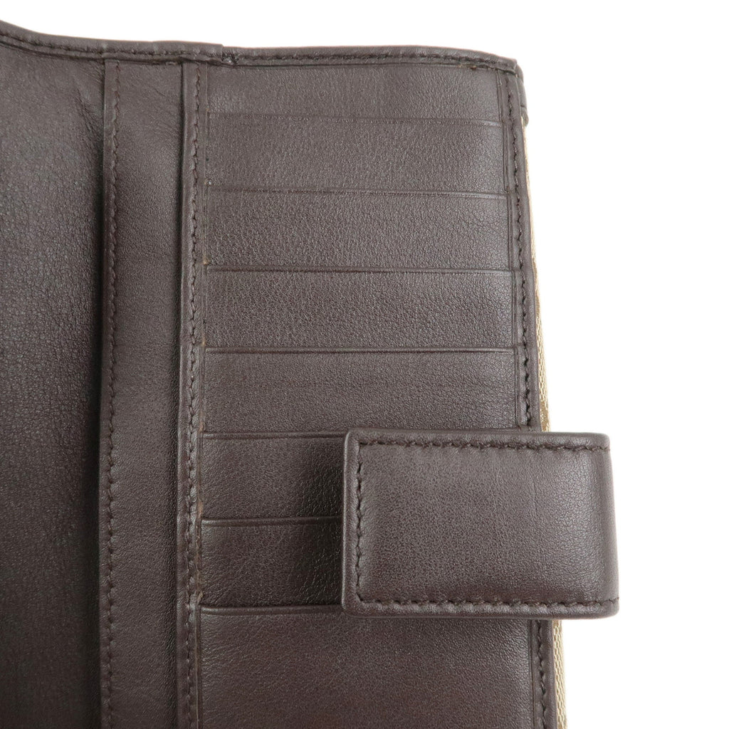 6684 - Gucci Interlocking G Canvas Leather Double Flap Long Wallet