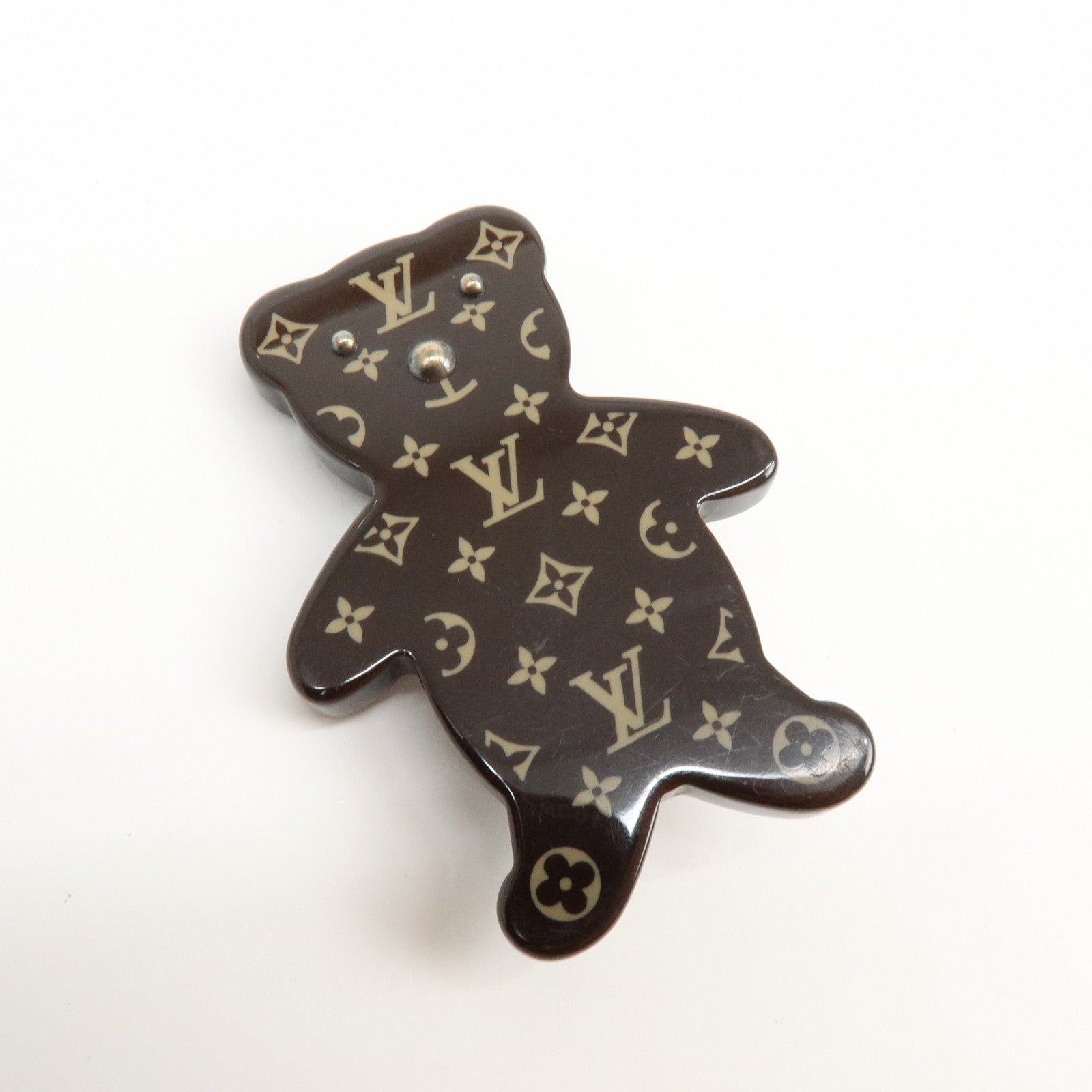 6696 - Louis Vuitton Monogram Damier Plastic Brooch Teddy Bear