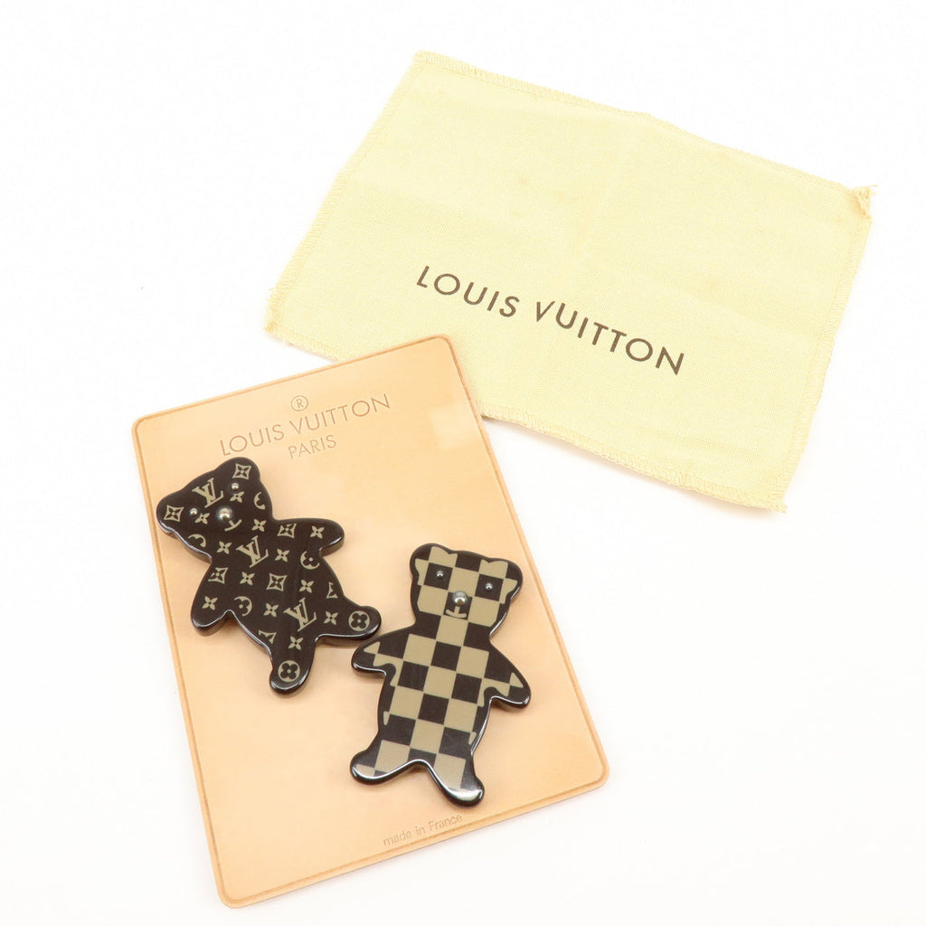6696 - Louis Vuitton Monogram Damier Plastic Brooch Teddy Bear