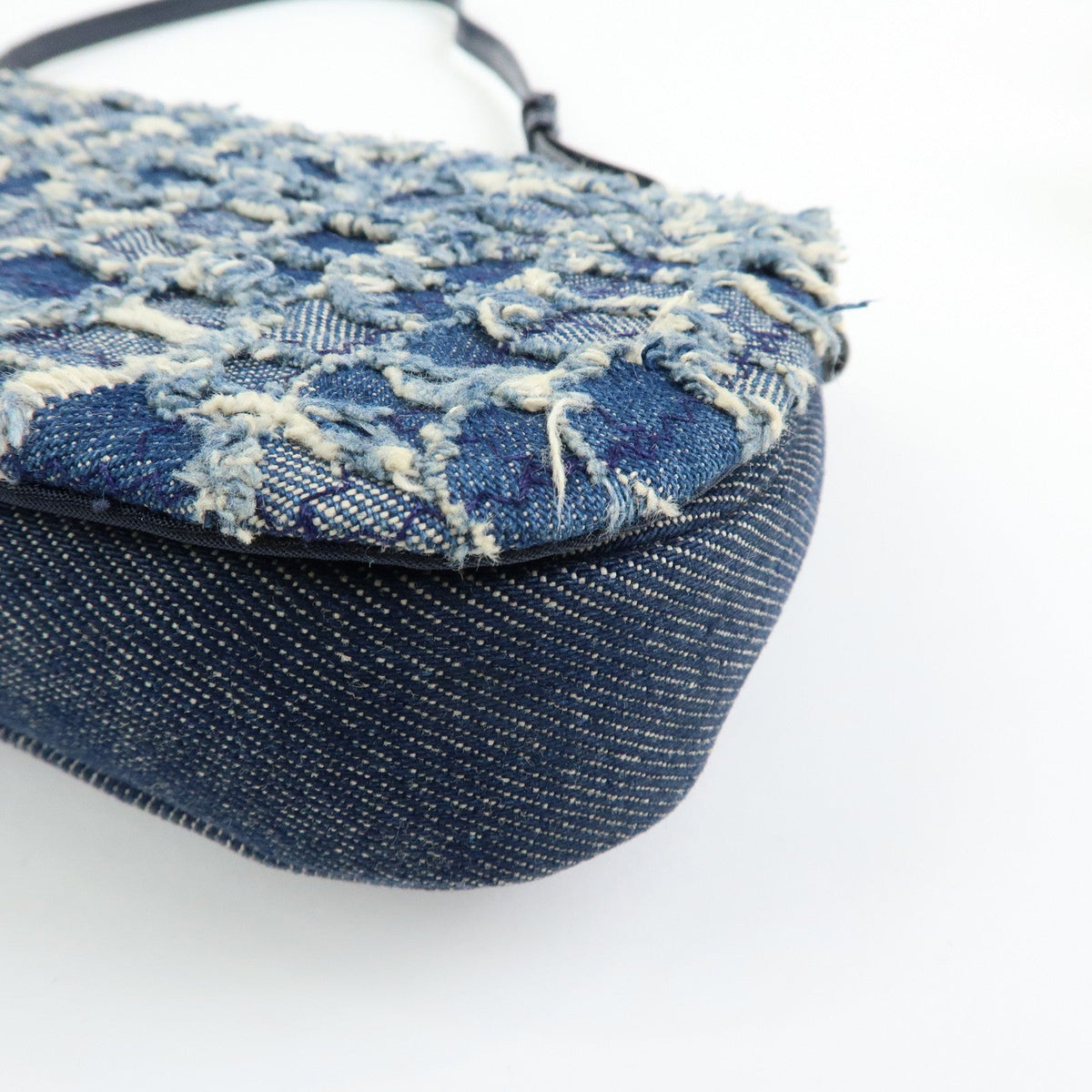 6157 - Christian Dior Maris Pearl Denim Patent Leather Shoulder Handbag