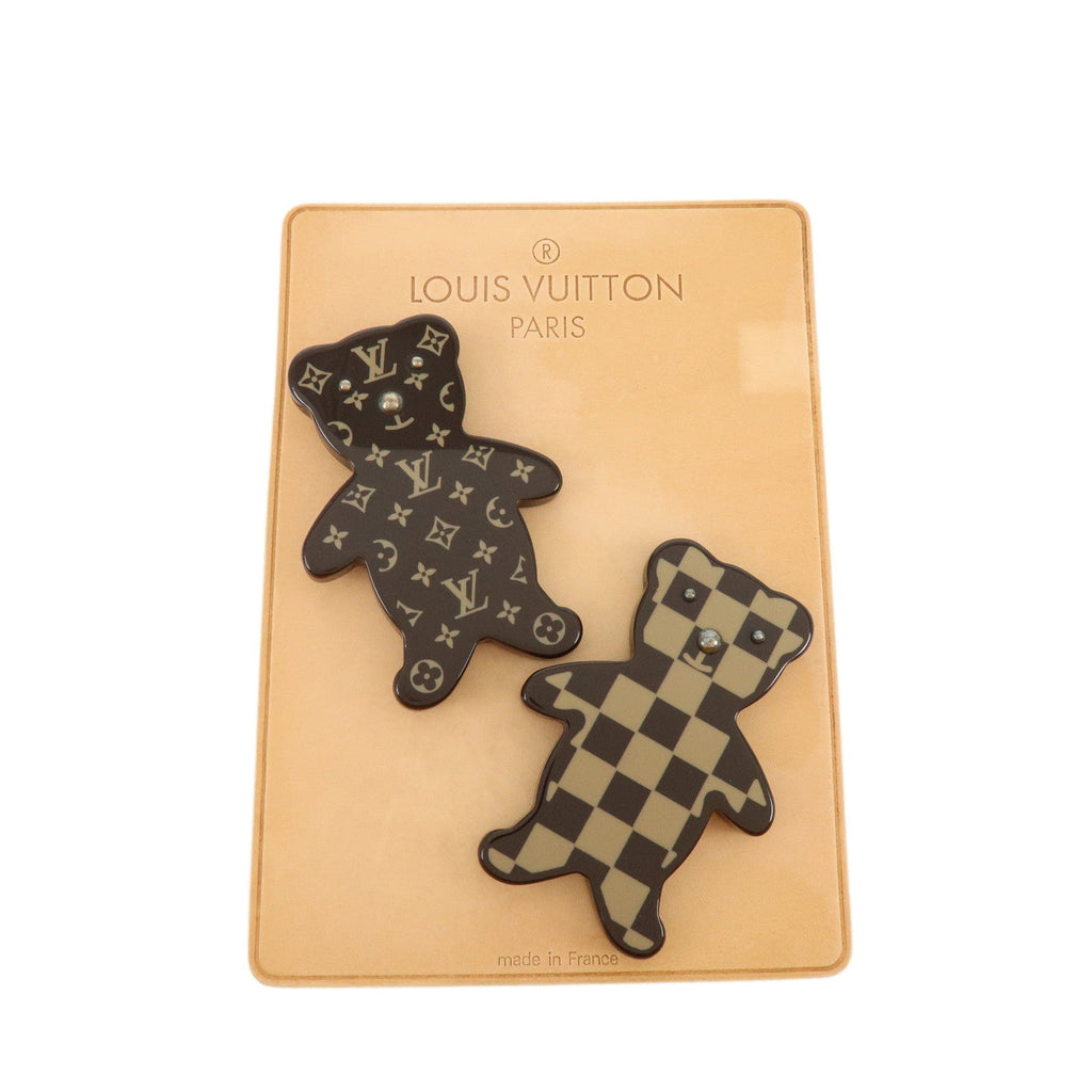 6696 - Louis Vuitton Monogram Damier Plastic Brooch Teddy Bear