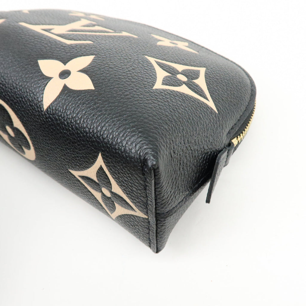 6647 - Louis Vuitton Bicolor Monogram Empreinte Cosmetic Pouch Noir M59086