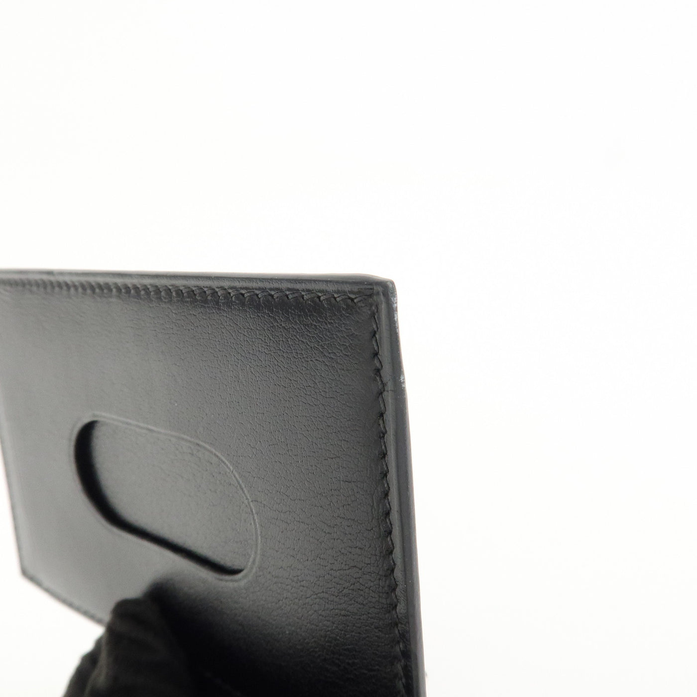 6682 - Hermes Evercalf Leather Chouchou Serie Button I Stamped Pass Case Black