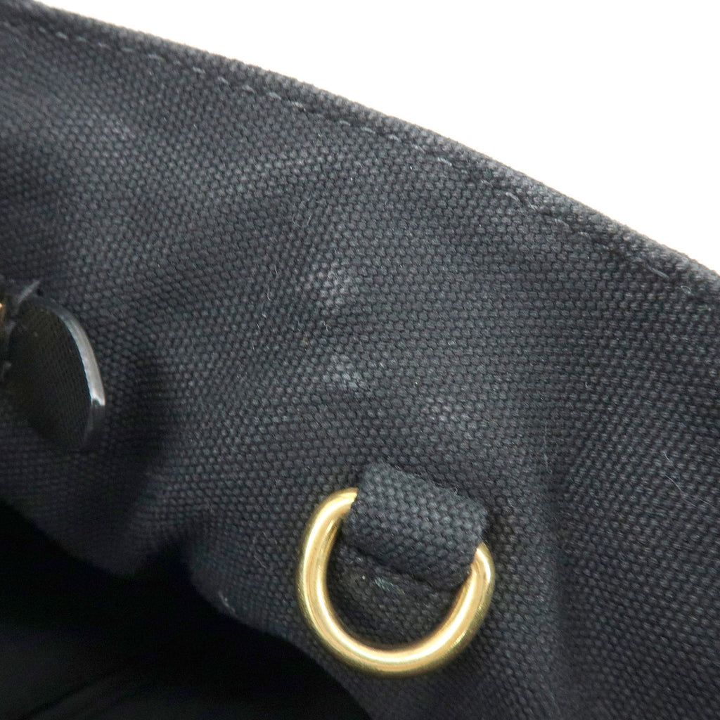 6749 - Prada Canapa Mini Canvas 2Way Tote Bag - Black