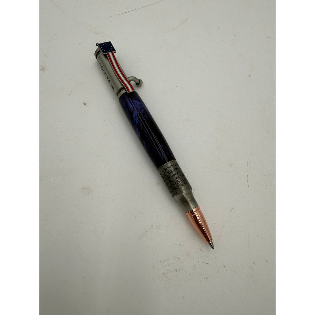 Hand Turned Bolt Action Ink Pen Gift for Patriots, celebrate America’s 250th anniversary, handcrafted, choice of colors and patterns