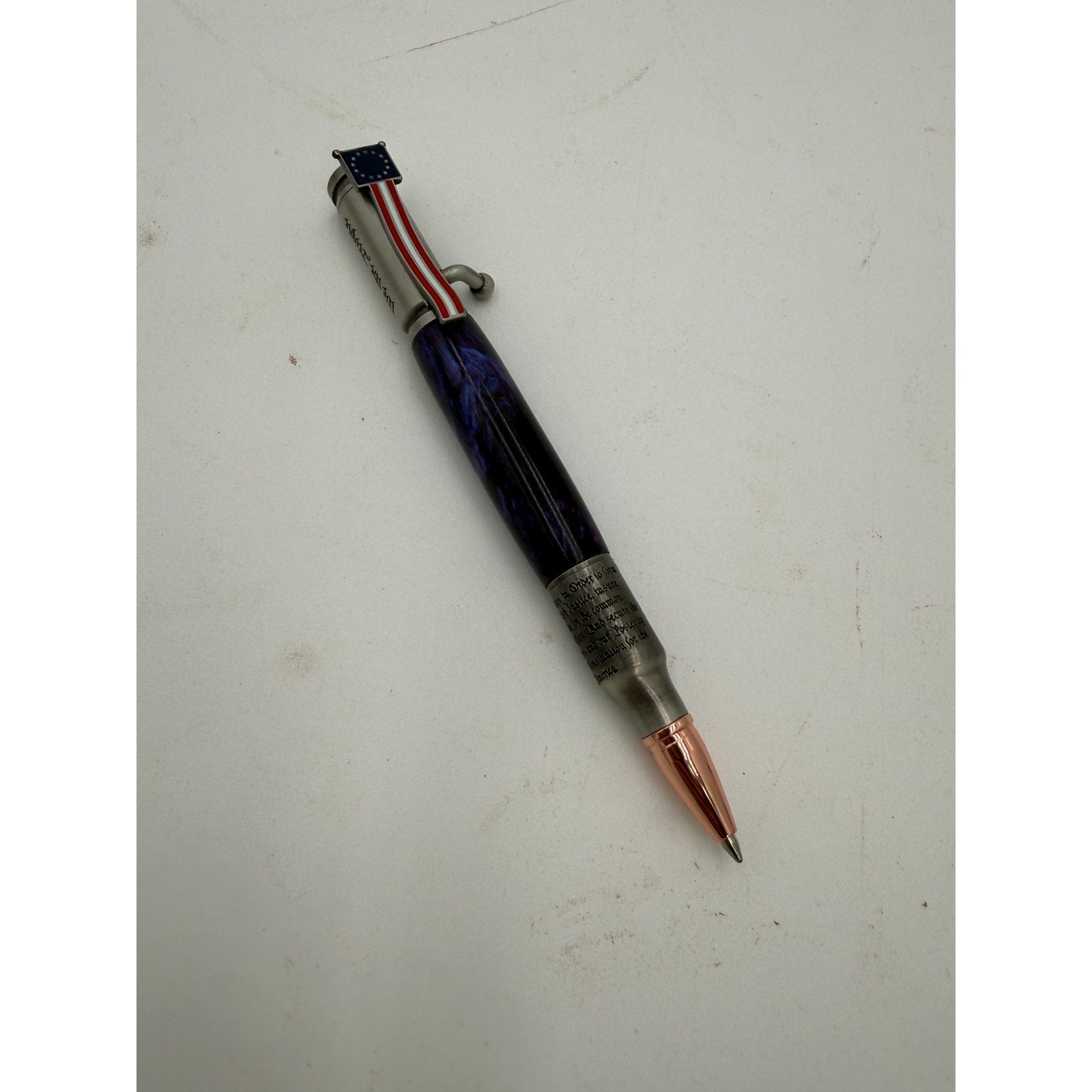 Hand Turned Bolt Action Ink Pen Gift for Patriots, celebrate America’s 250th anniversary, handcrafted, choice of colors and patterns