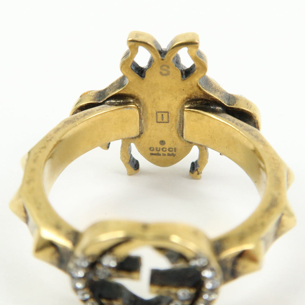 6695 - Gucci Metal Strass Pearl Bee Ring - Size US 6.5