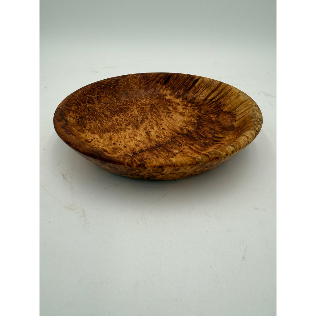 Avocado Burl Hand Turned Wood Bowl, 7.75 x 1.5 inches, food safe finish, handcrafted, one of a kind