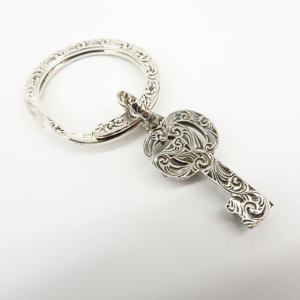 6691 - Gucci Double G Key Motif Bag Charm Key Holder Sv925 Silver