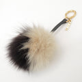 6553 Fendi Fur Leather Bag Charm Key Chain Black White