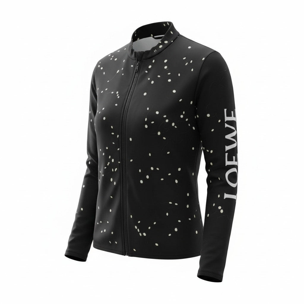 Loewe 2023 slim fit LED light print stretch zip up jacket