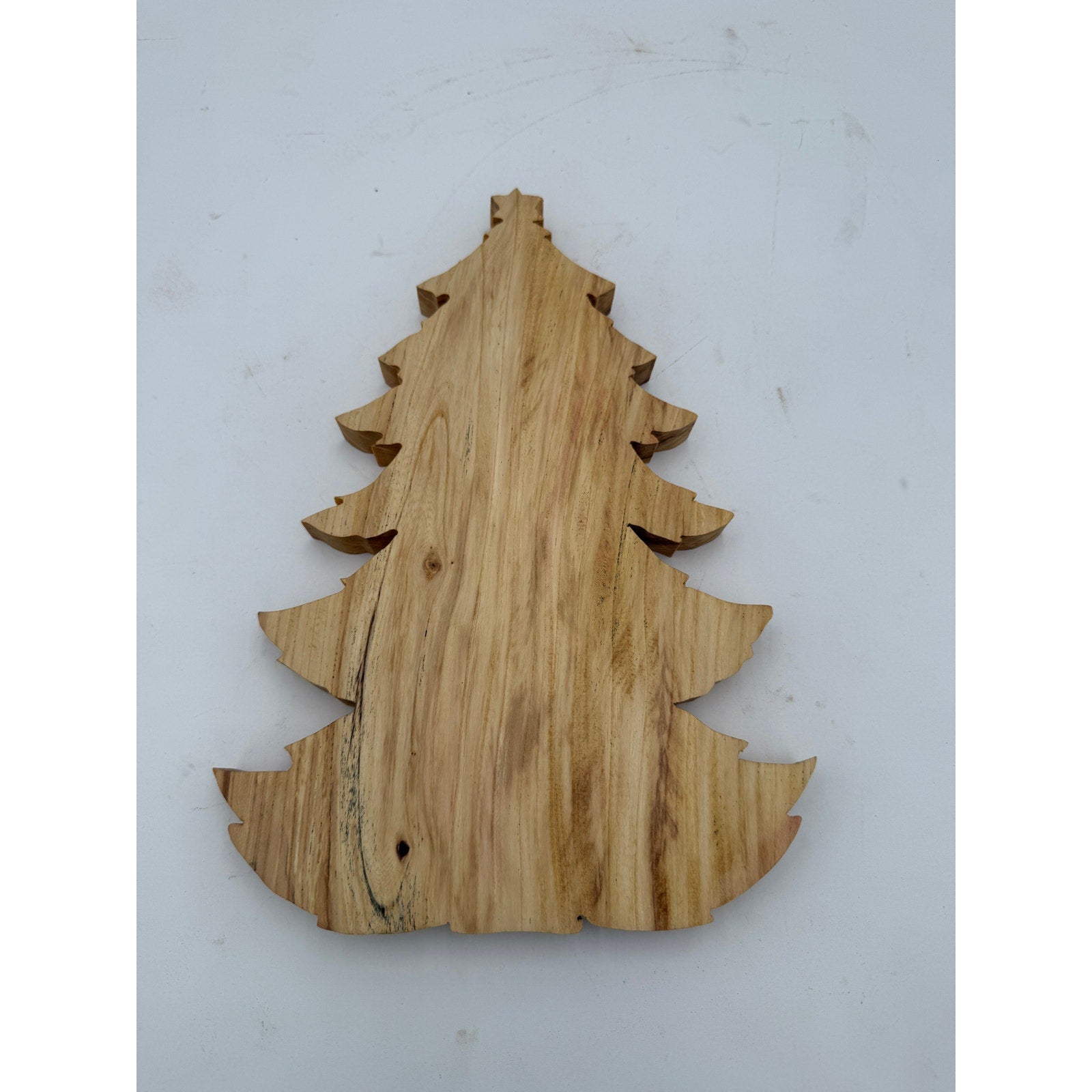 Christmas Tree Shaped Charcuterie Board, Walnut and Spalted Hickory, Hand Crafted, 12.5x8.5