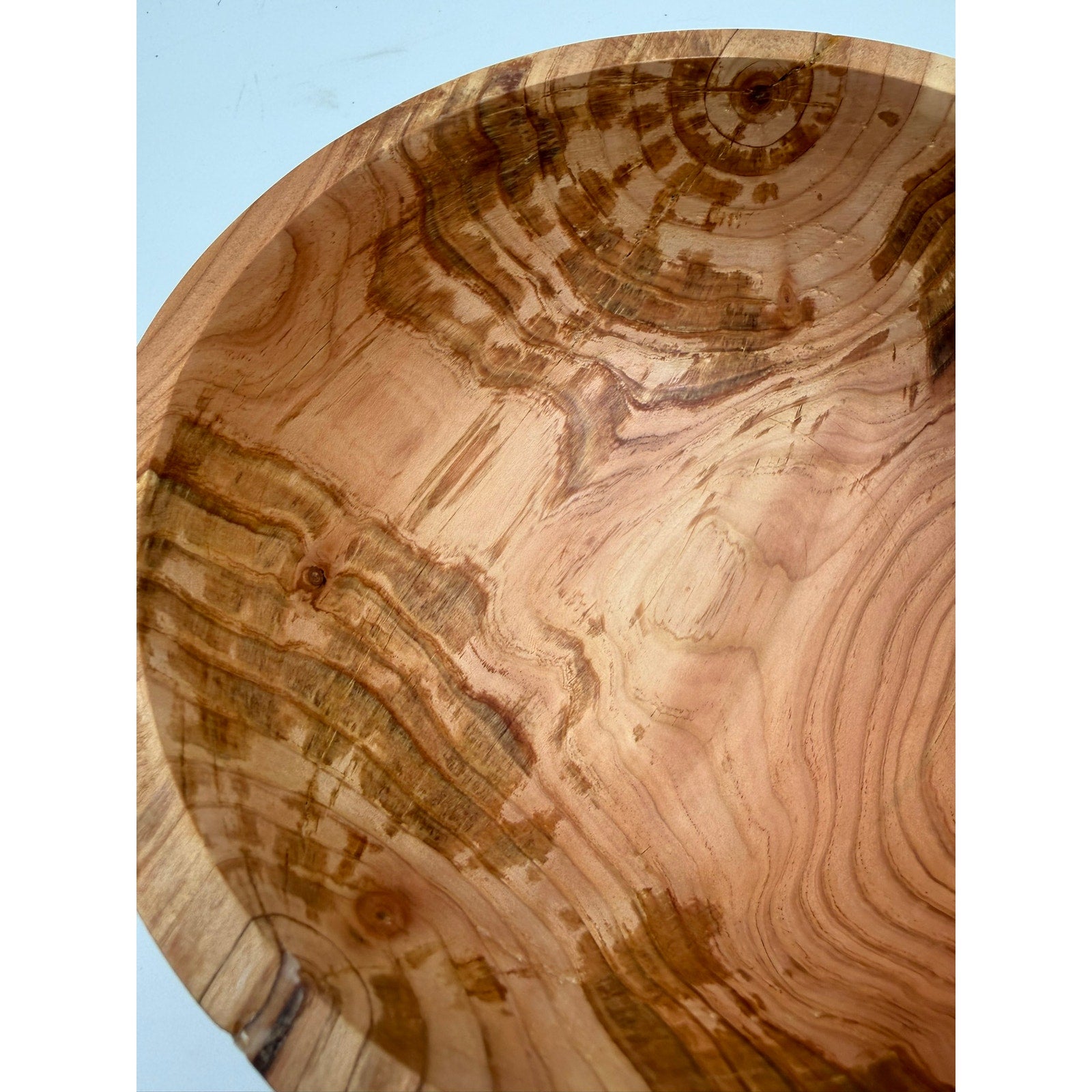 Hand Turned Rustic Fir Wood Bowl 9x3.5 inches, handmade, food safe, decorative, functional, salad serving, farmhouse