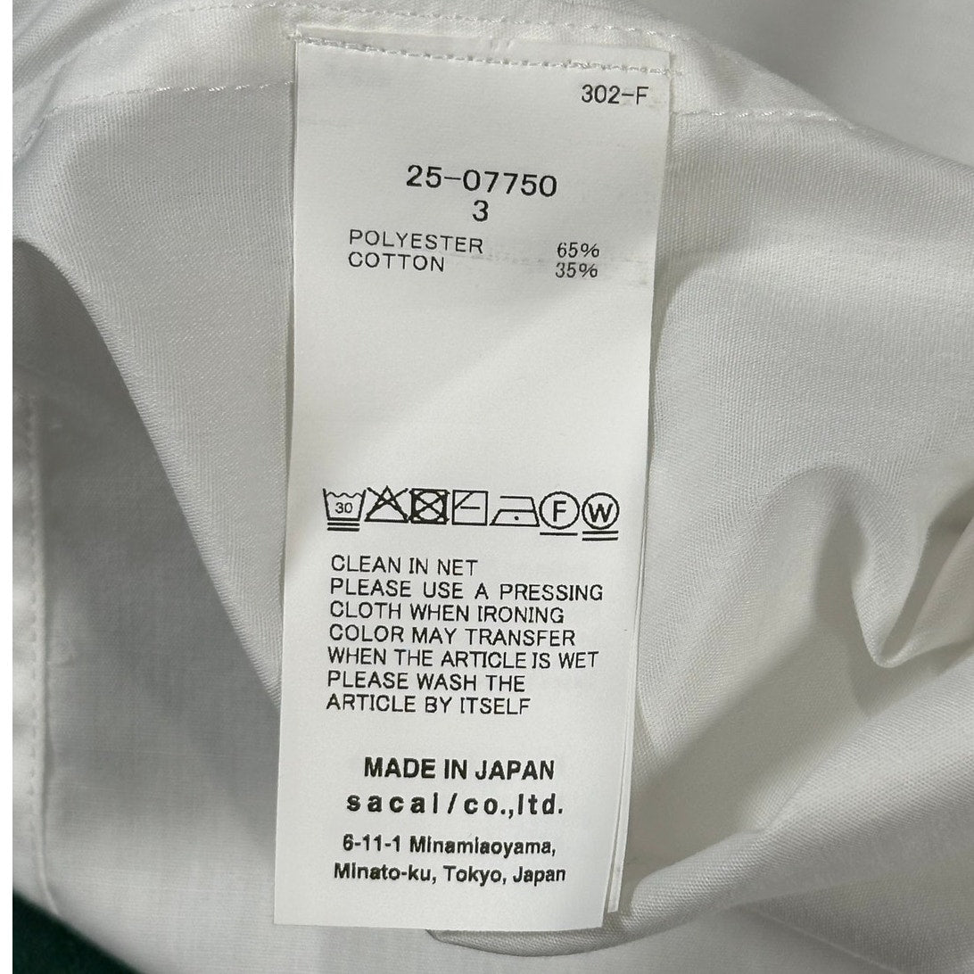 Sacai White Zip Shoulder Pocket Tee Size 3 (Large)