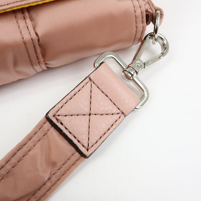 7409 - Fendi Baguette Mini Nylon Leather 2WAY Bag x PORTER Pink 7AS138 Pink