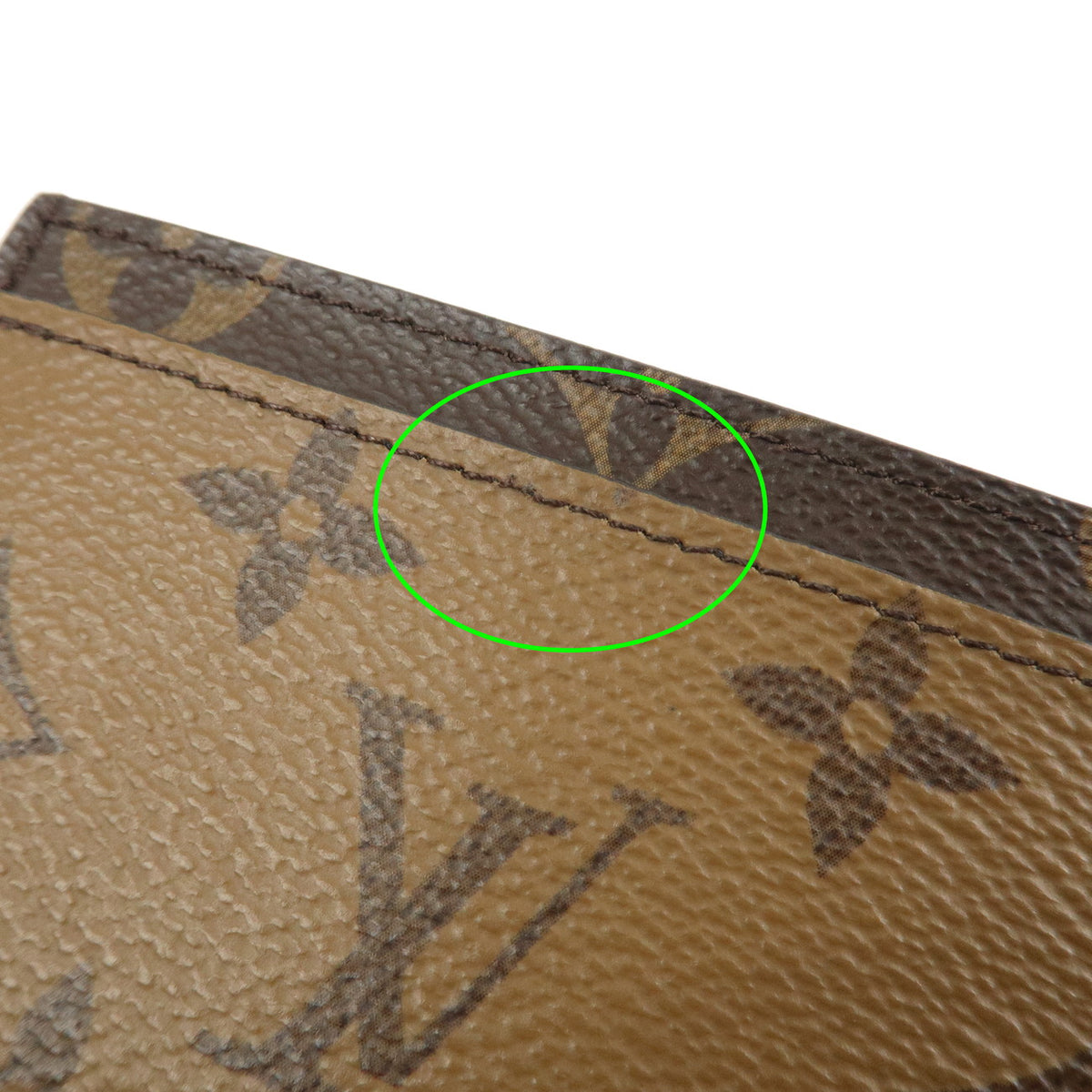 7090 - Louis Vuitton Monogram Reverse Porte Cartes Simple Card Case M69161  Brown