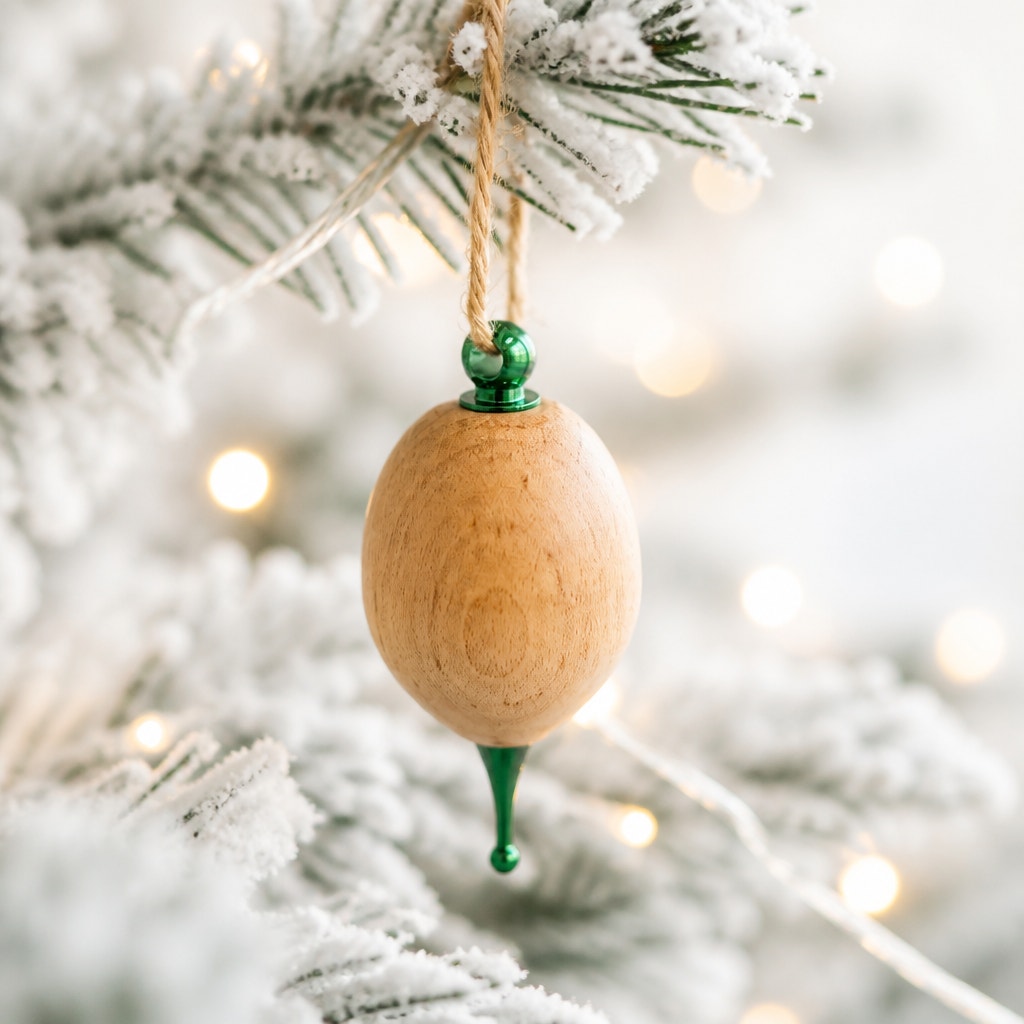 Hand Turned Christmas Ornament Collection, Wood and Epoxy, 2.5 Inch, One of a Kind