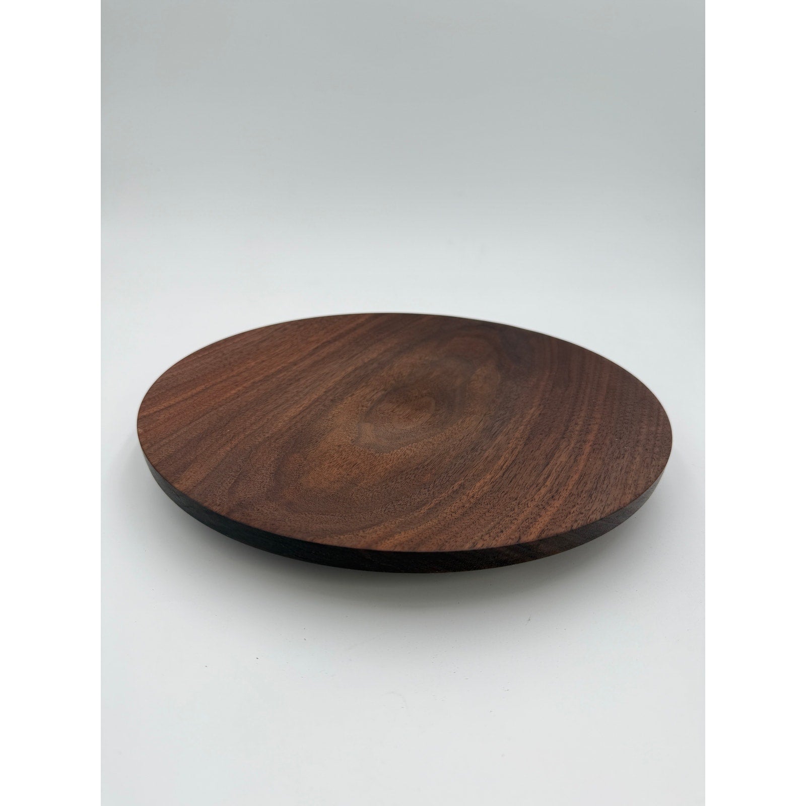 Hand Turned Walnut Serving Platter, 12.5 Inch, Rich Grain Patterns, SKU 1461