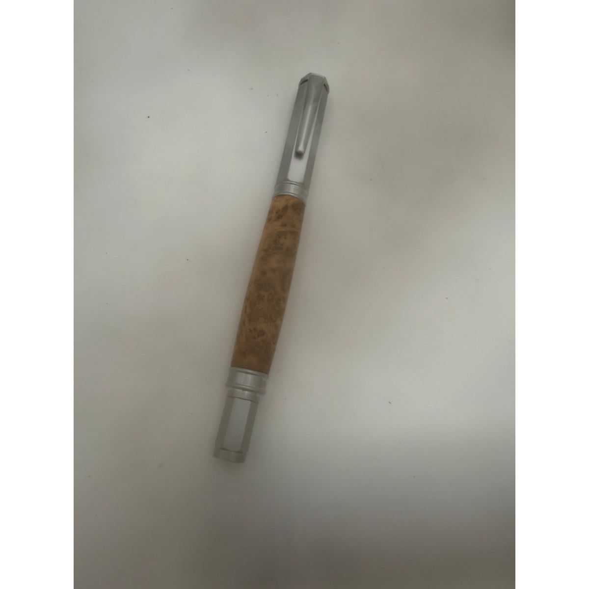 Vertex Fountain Pen in Spalted Tamarind, Hand Turned Barrel, Ink Pump, Cartridge, SKU 1469