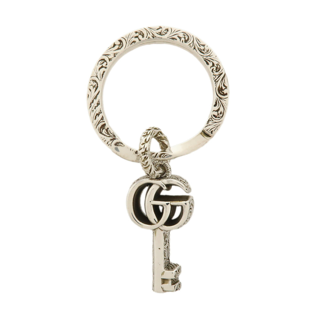 6691 - Gucci Double G Key Motif Bag Charm Key Holder Sv925 Silver
