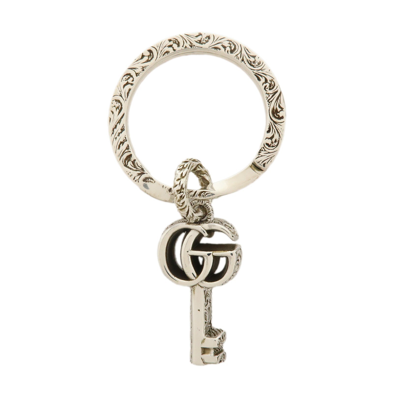 6691 - Gucci Double G Key Motif Bag Charm Key Holder Sv925 Silver