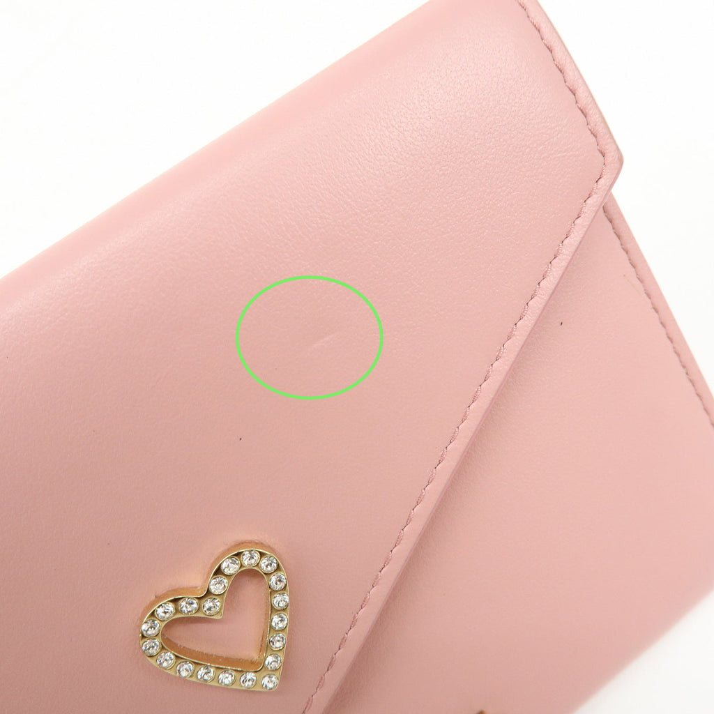 6836 - Miu Miu Madras Love Envelope Pouch Wristlet Pink Crystal Heart