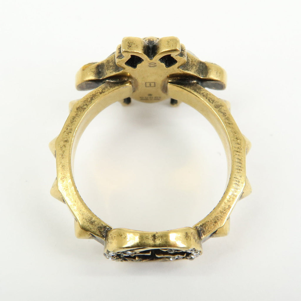 6695 - Gucci Metal Strass Pearl Bee Ring - Size US 6.5