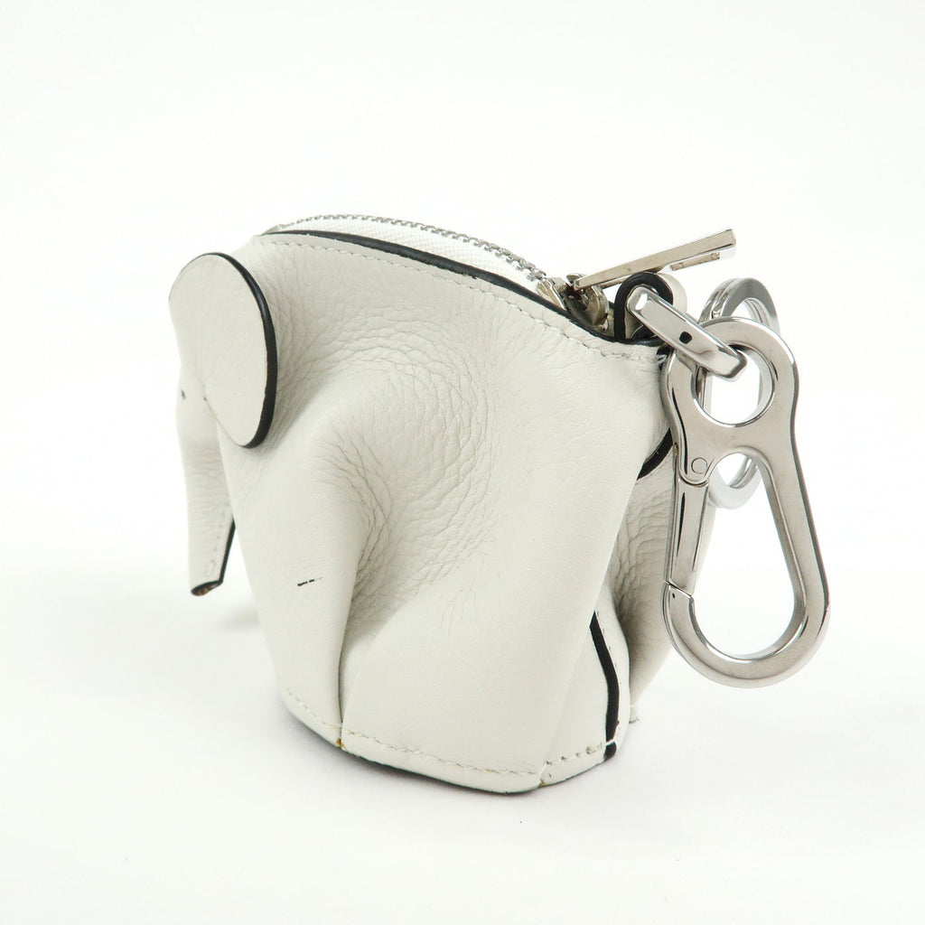 6690 - Loewe Calf Leather Elephant Coin Purse White