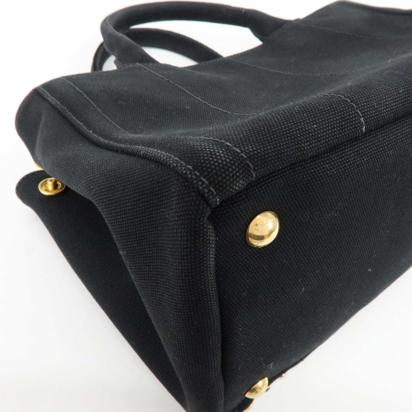 6749 - Prada Canapa Mini Canvas 2Way Tote Bag - Black