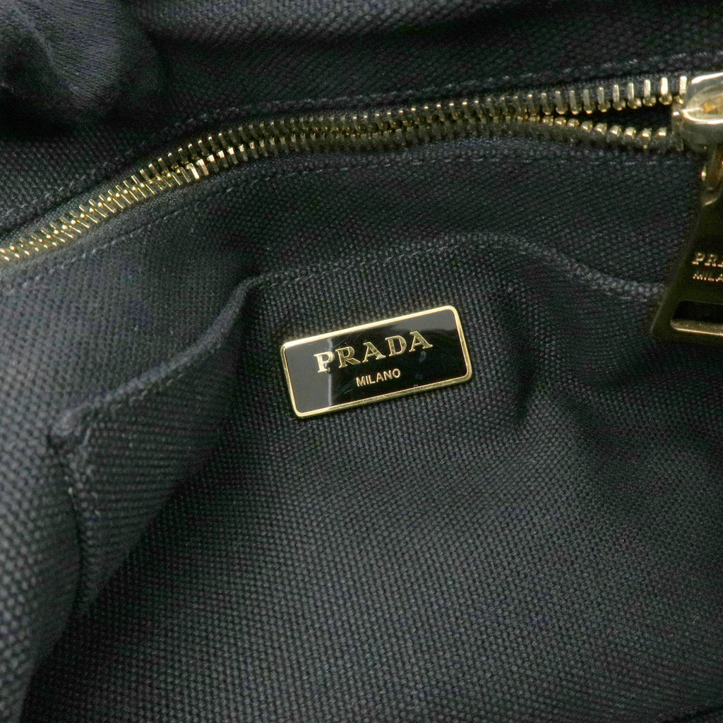 6749 - Prada Canapa Mini Canvas 2Way Tote Bag - Black