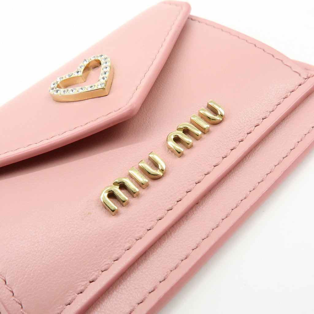 6836 - Miu Miu Madras Love Envelope Pouch Wristlet Pink Crystal Heart
